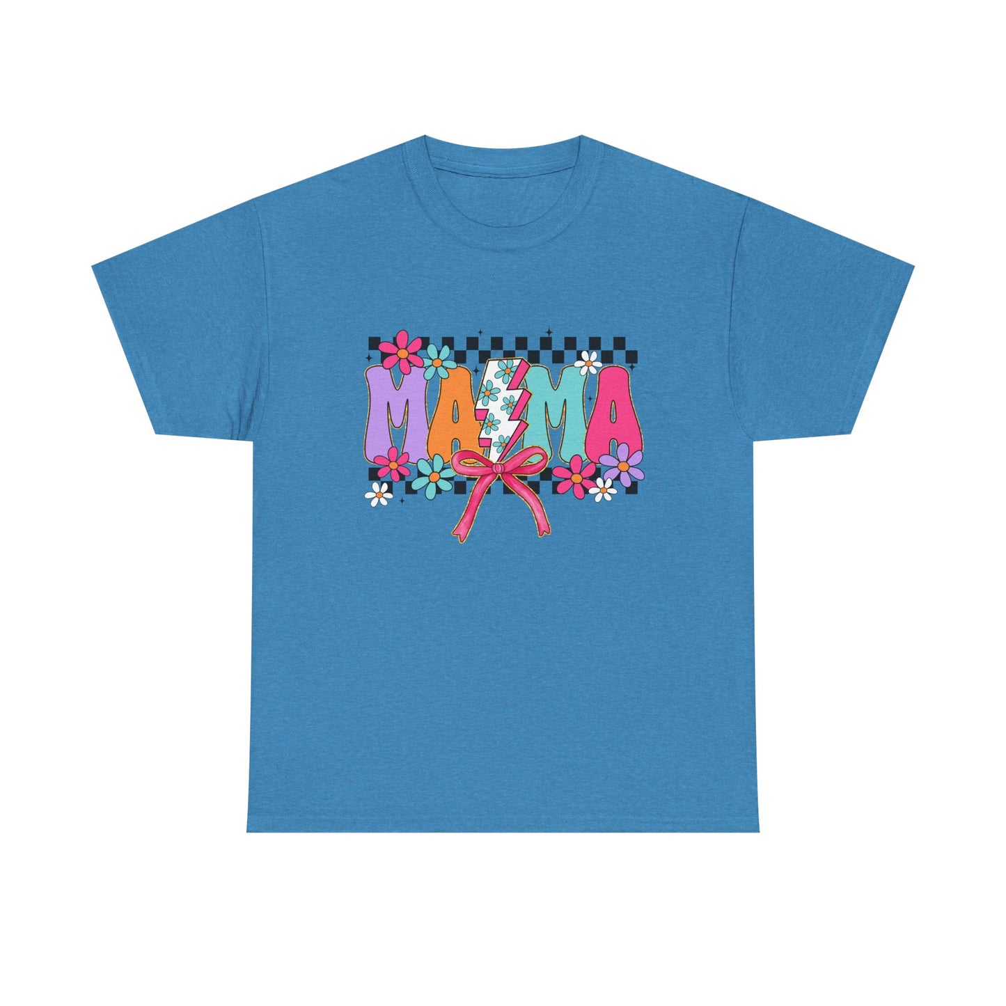 Colorful 'Mama' Floral Unisex Heavy Cotton Tee