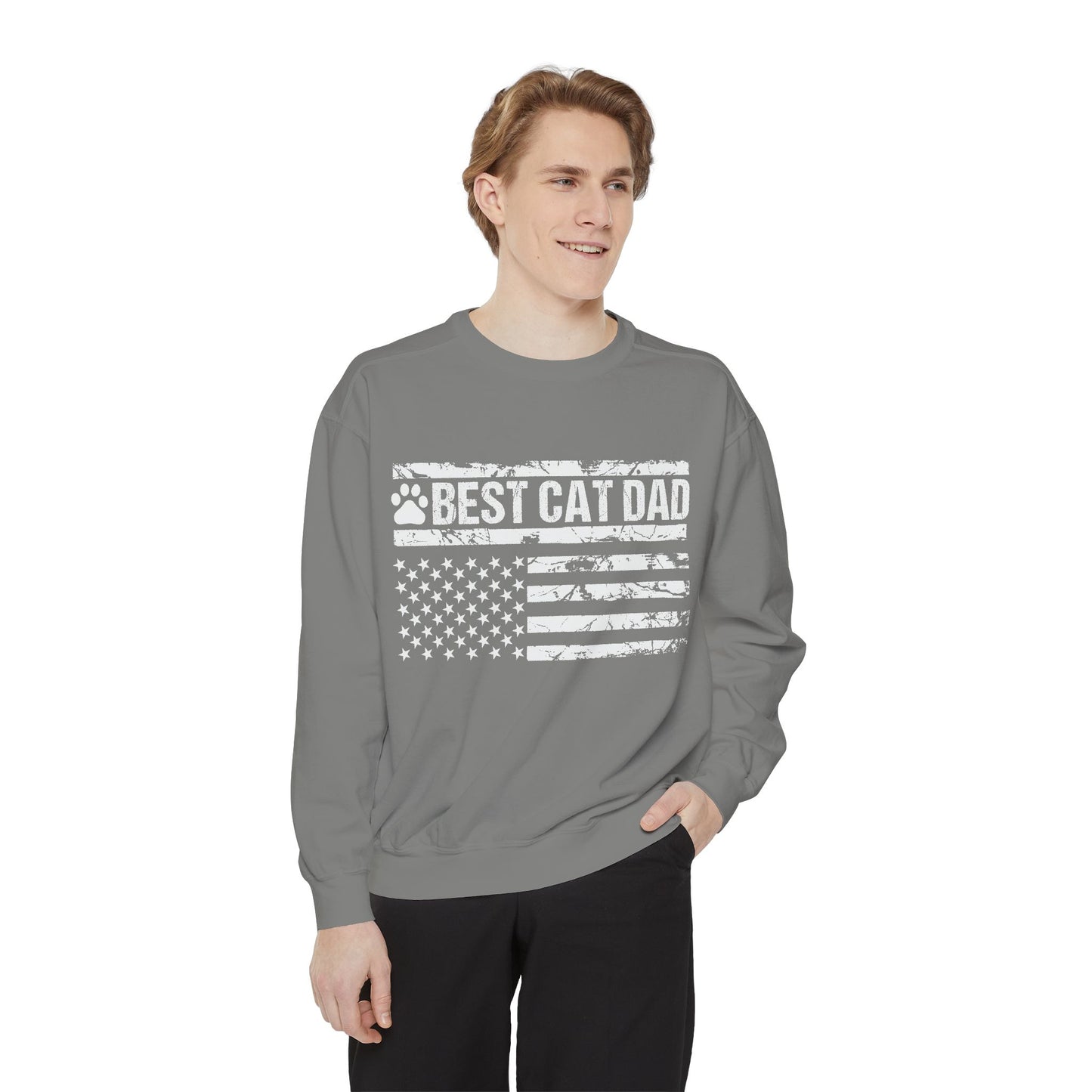 Best Cat Dad Unisex Garment-Dyed Sweatshirt