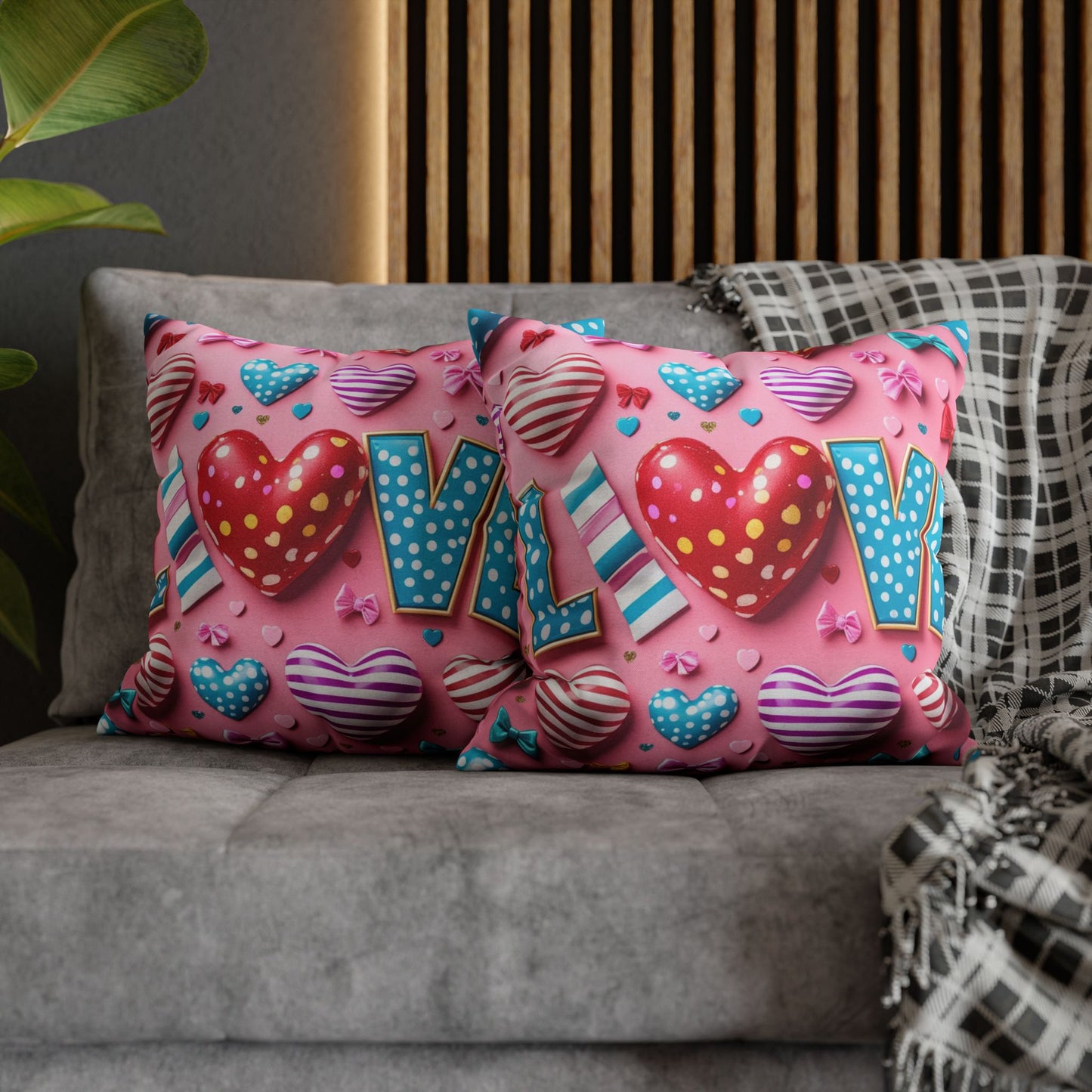 Colorful Love Heart Pillowcase