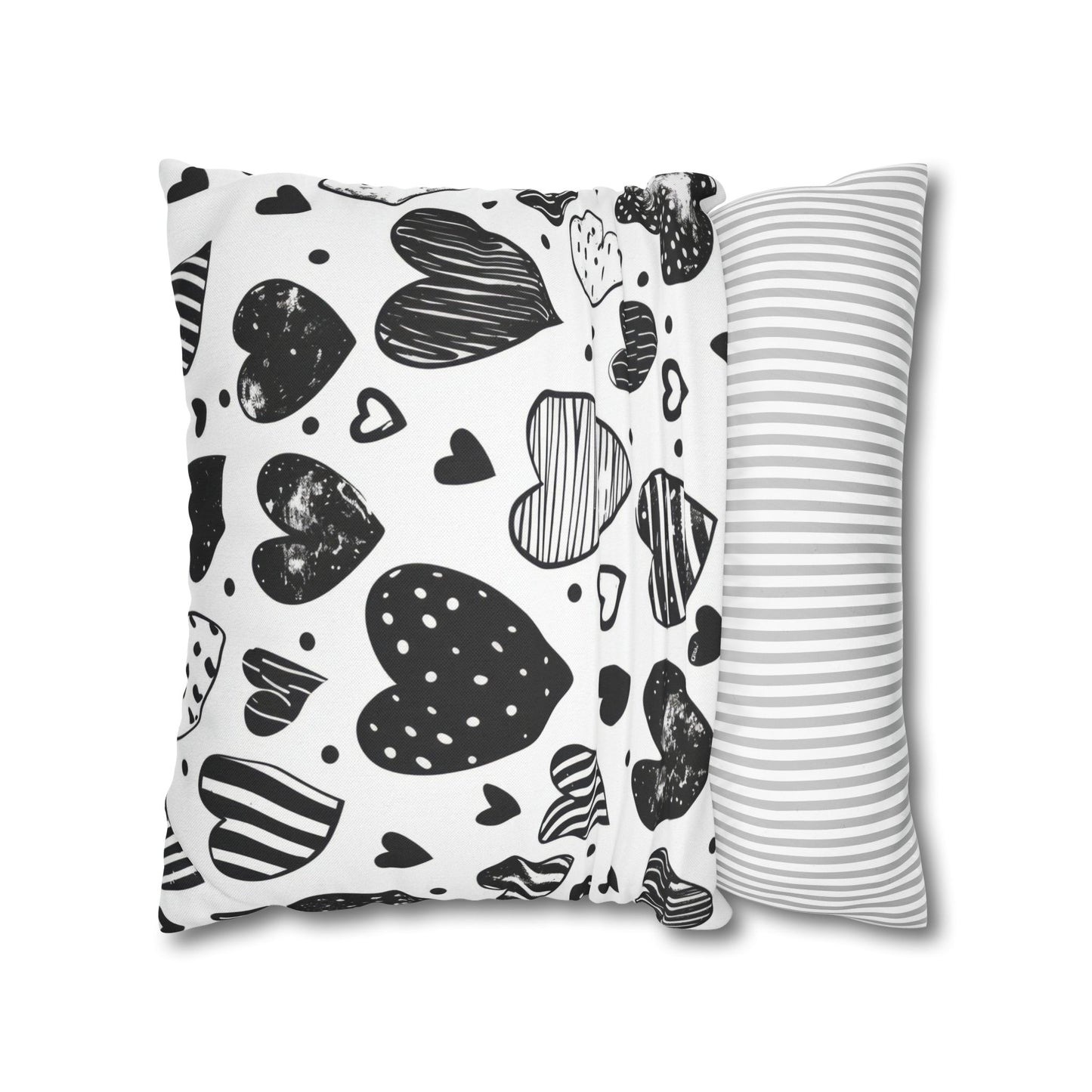 Black and White Heart Pattern Pillowcase