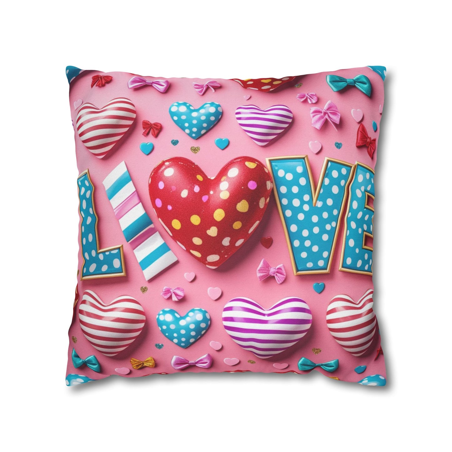 Colorful Love Heart Pillowcase