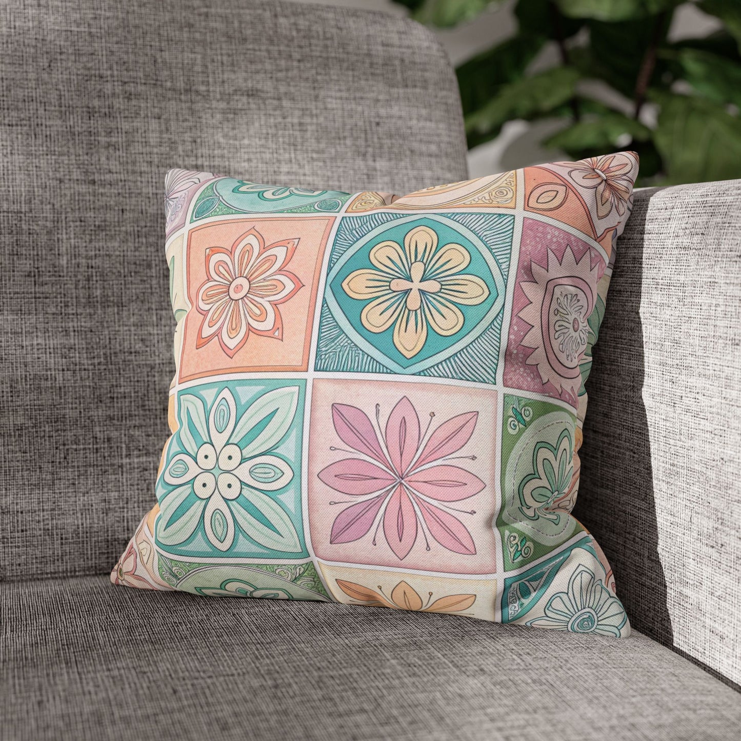 Boho Floral Pattern Pillowcase