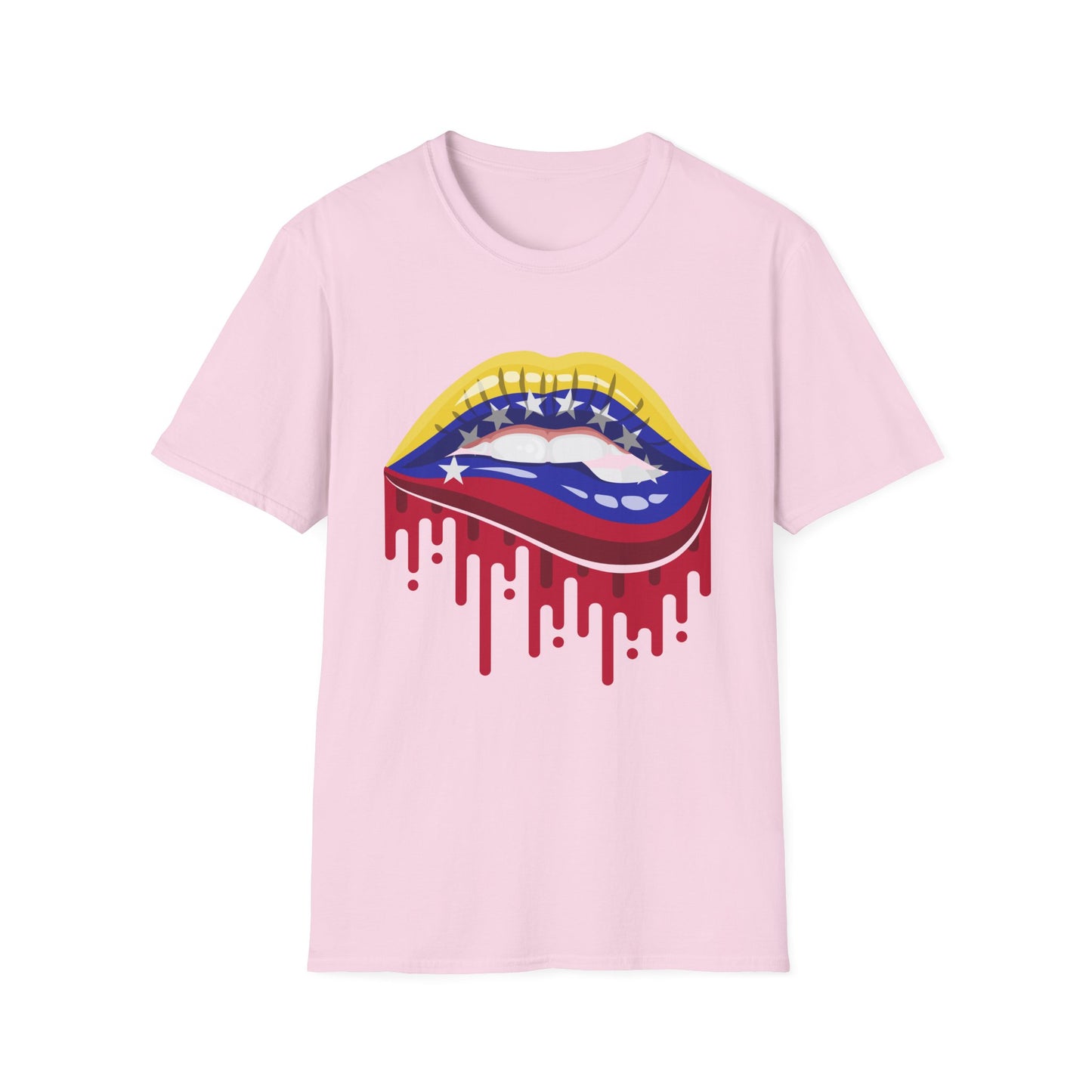 Venezuelan Pride Design with Dripping Paint-Unisex Softstyle T-Shirt