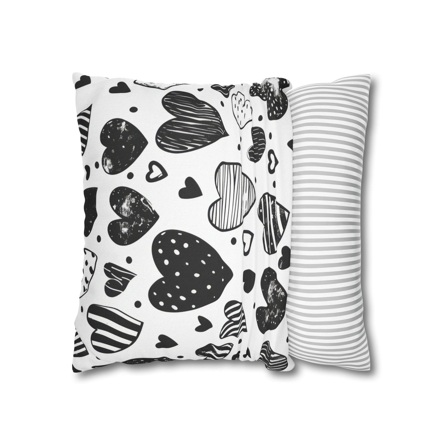 Black and White Heart Pattern Pillowcase