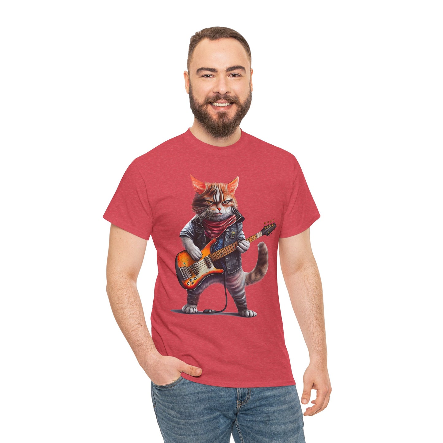 Rockstar Cat Unisex Heavy Cotton Tee