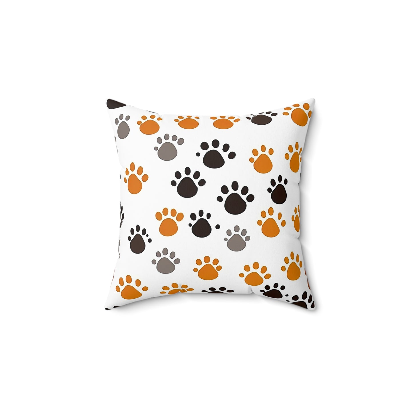 Cute Dog & Paw Print Design Pillow