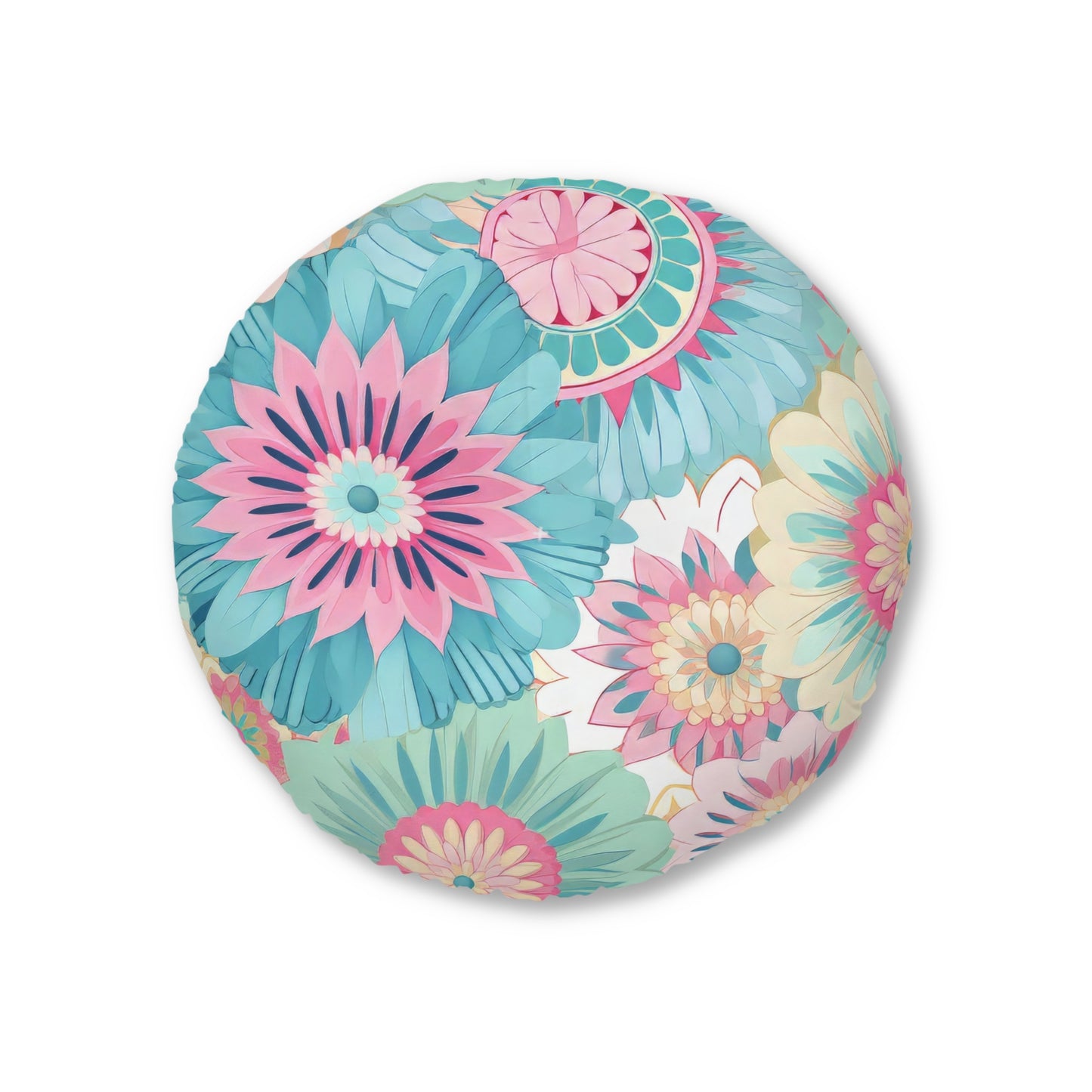 Boho Floral Tufted Floor Pillow