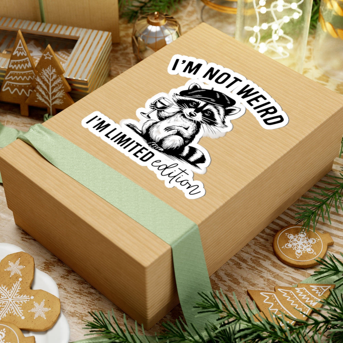 Limited Edition Raccoon Kiss-Cut Stickers - "I'm Not Weird"