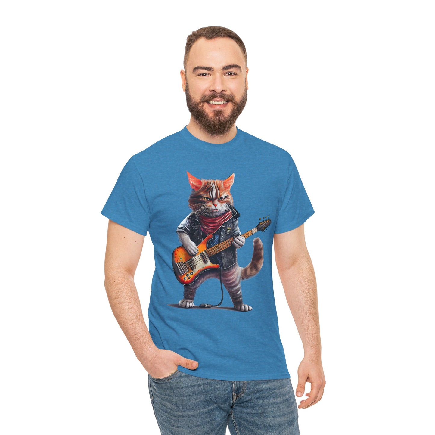 Rockstar Cat Unisex Heavy Cotton Tee