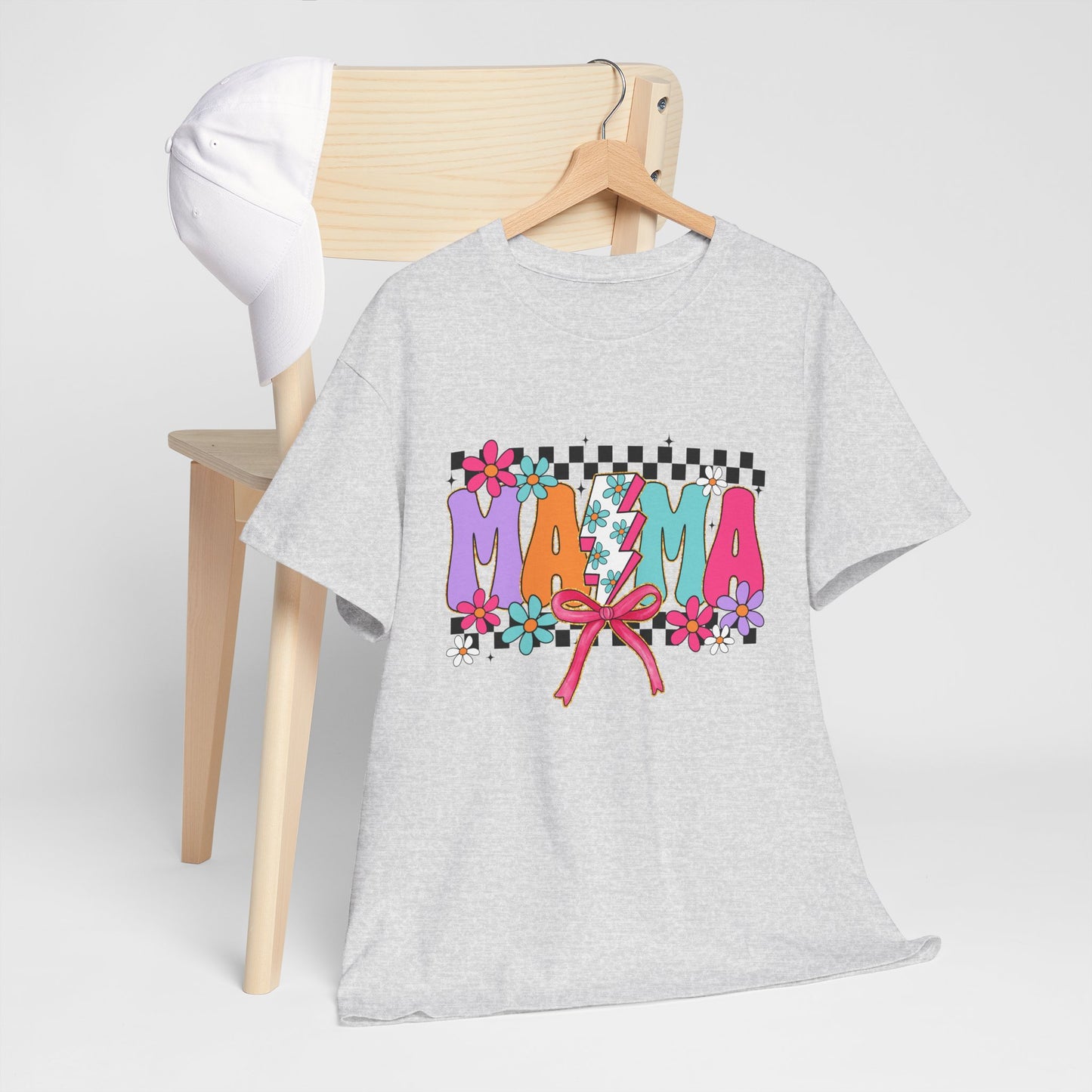Colorful 'Mama' Floral Unisex Heavy Cotton Tee