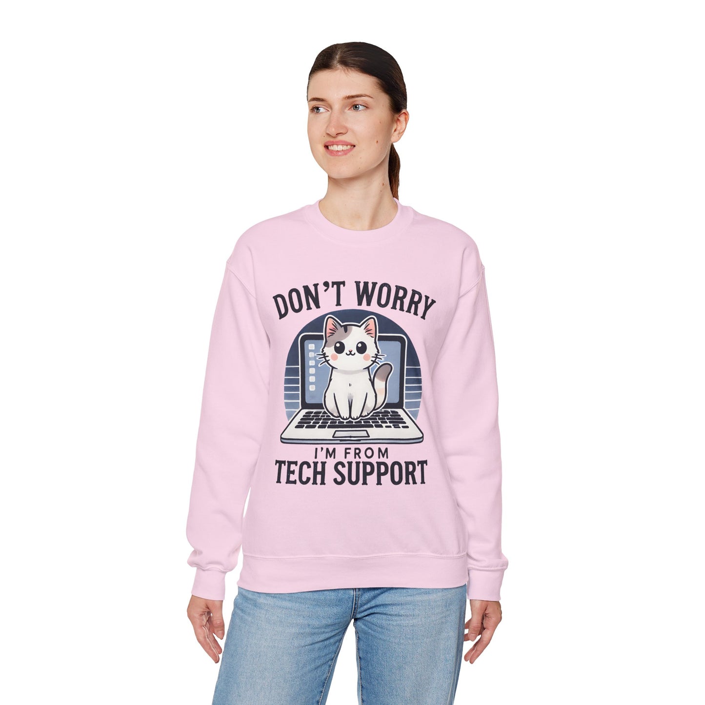 Cat Tech Support Crewneck Sweatshirt