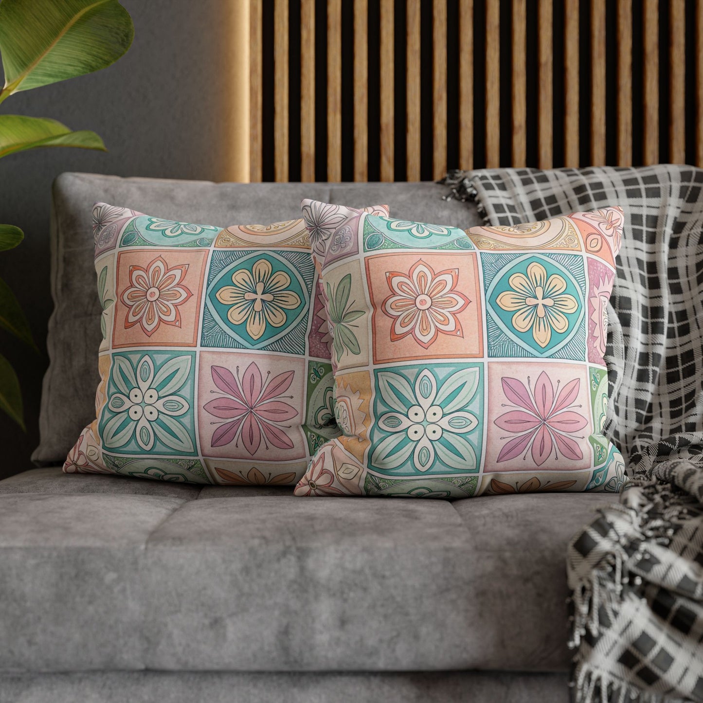Boho Floral Pattern Pillowcase