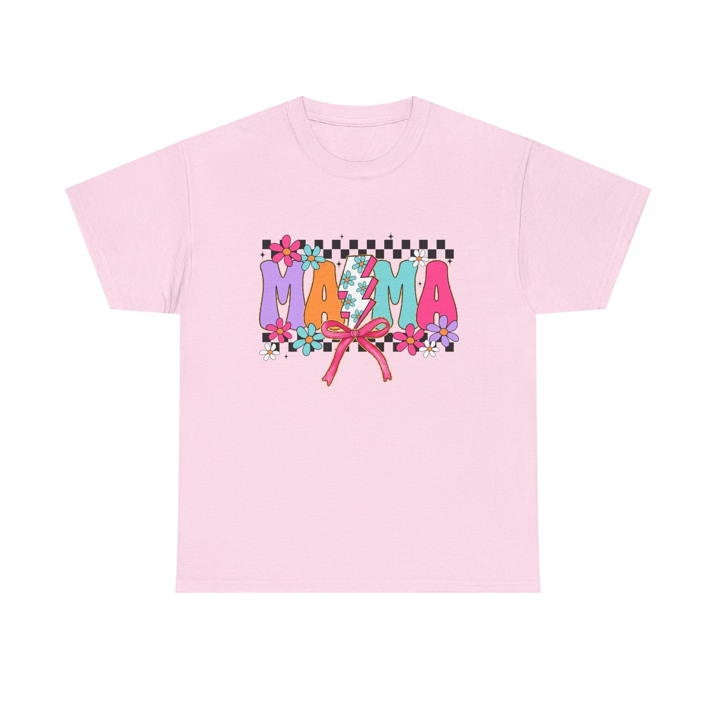 Colorful 'Mama' Floral Unisex Heavy Cotton Tee