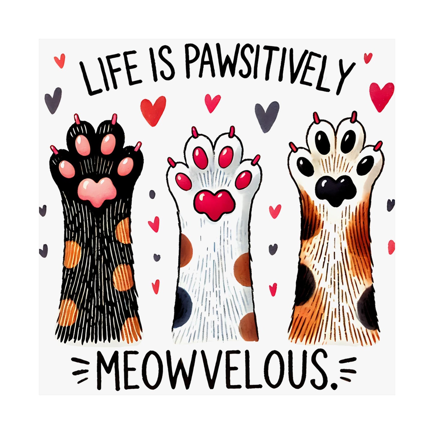Cute Cat Paw Art Poster