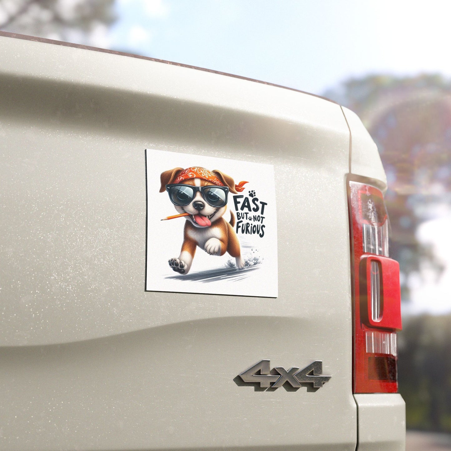 Fast But Not Furious Dog Car Magnet