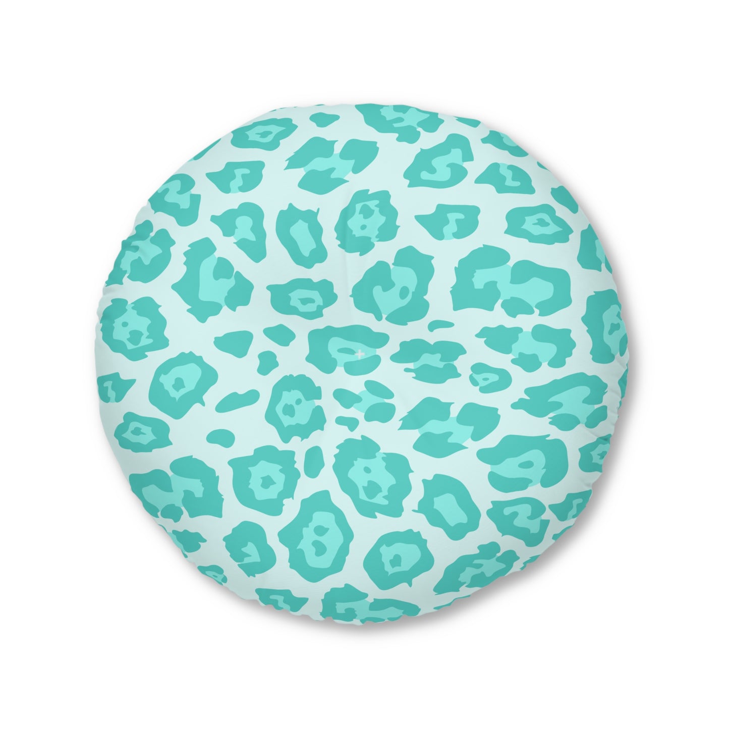 Turquoise Leopard Print Tufted Floor Pillow