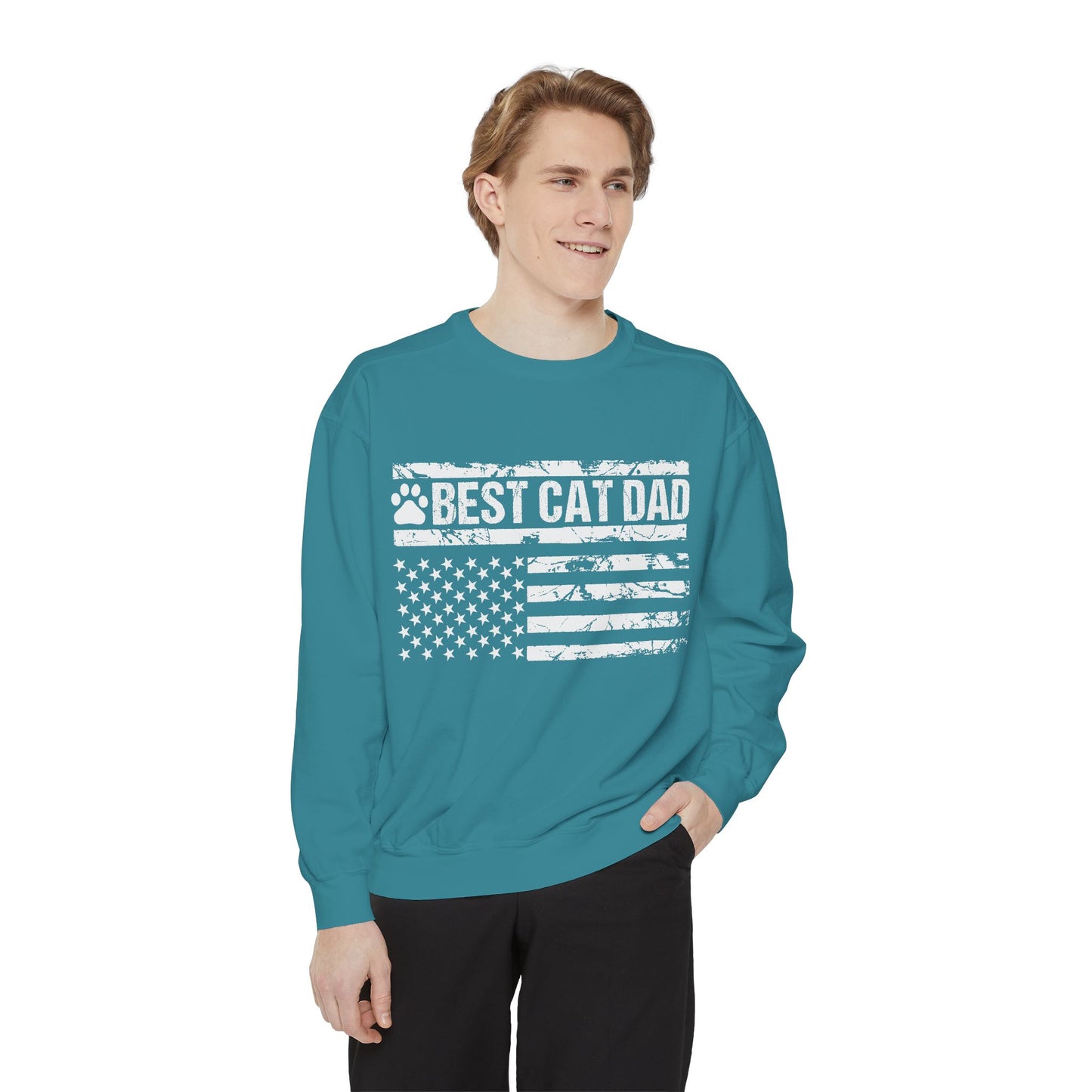 Best Cat Dad Unisex Garment-Dyed Sweatshirt