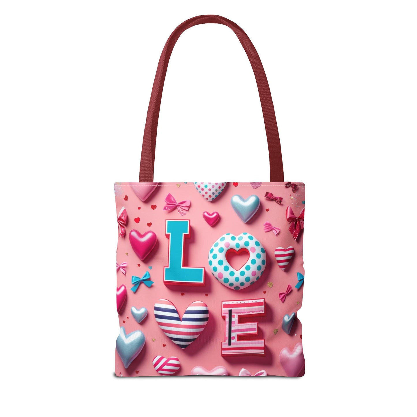 Colorful Love Hearts Tote Bag