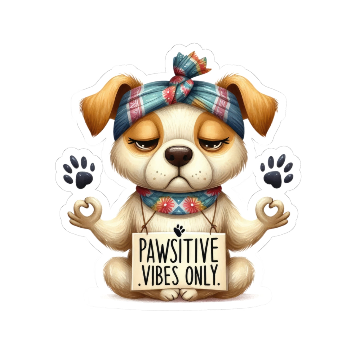 Pawsitive Vibes Only Dog Sticker