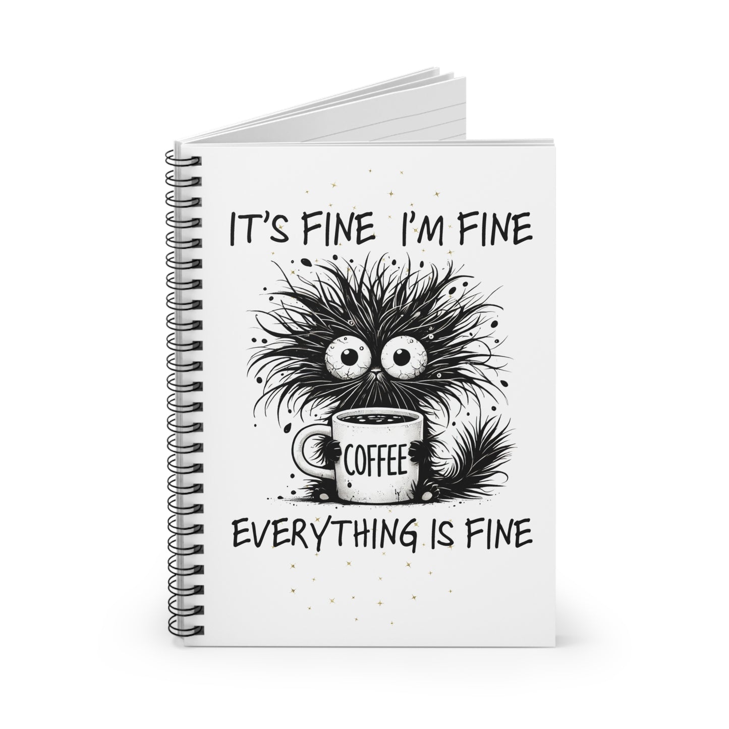 Funny Coffee-Themed Spiral Notebook