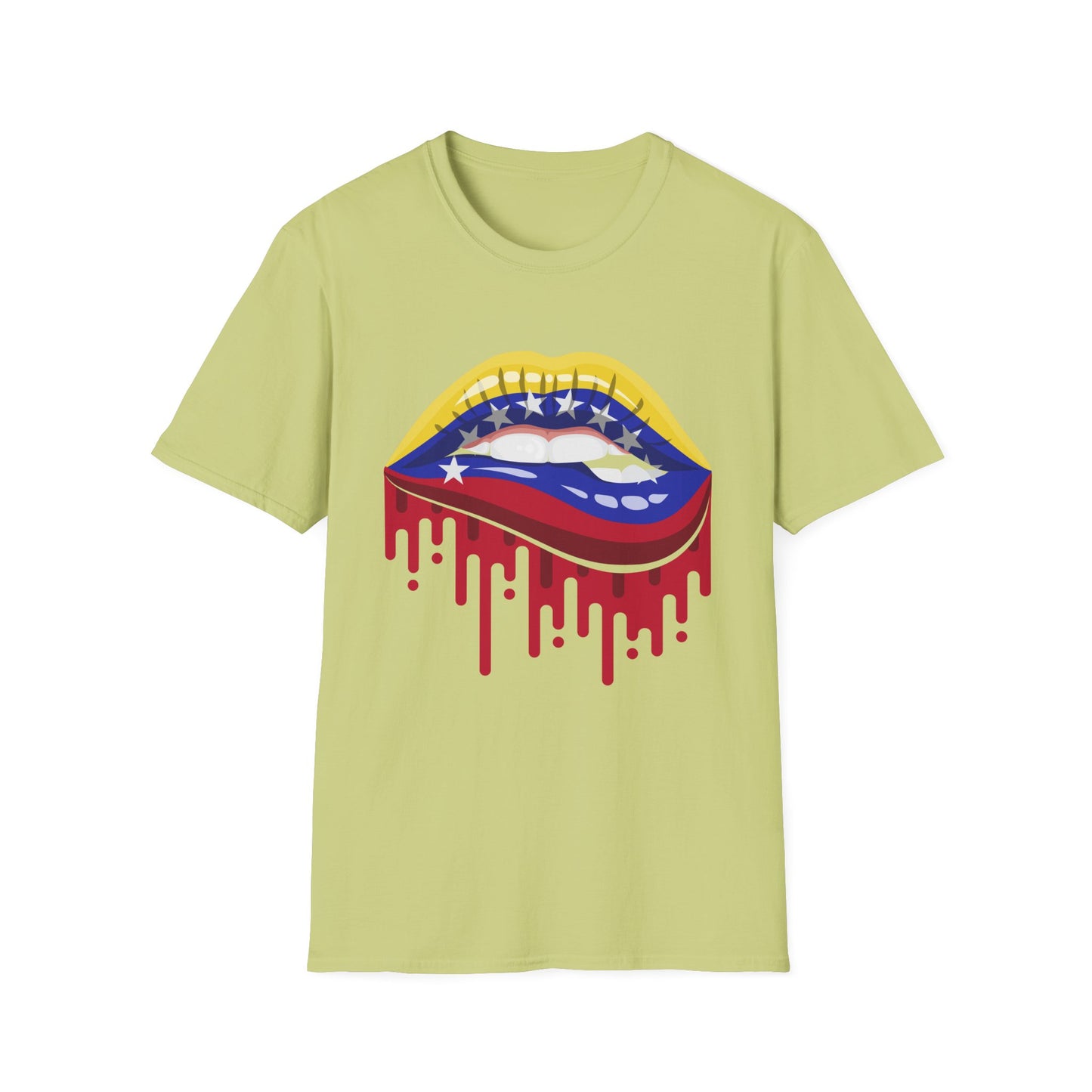 Venezuelan Pride Design with Dripping Paint-Unisex Softstyle T-Shirt