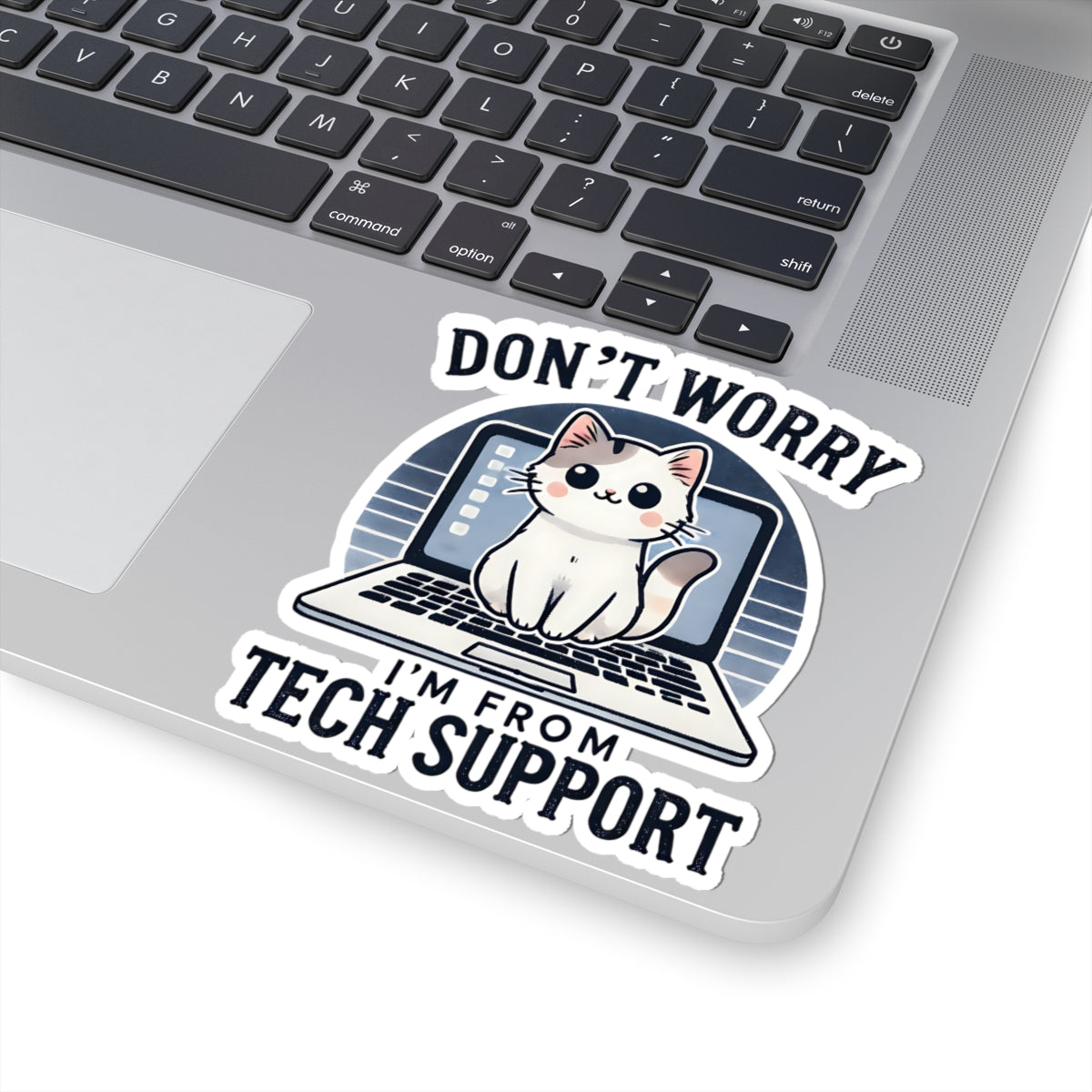 Whimsical Tech Support Cat Kiss-Cut Stickers