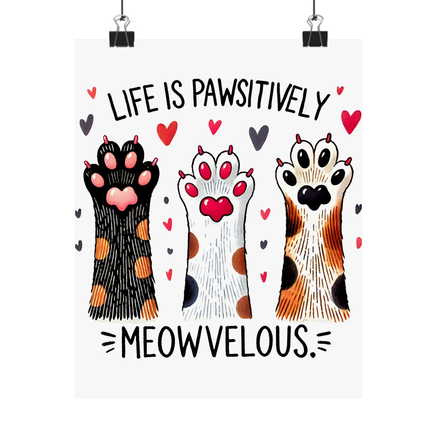Cute Cat Paw Art Poster