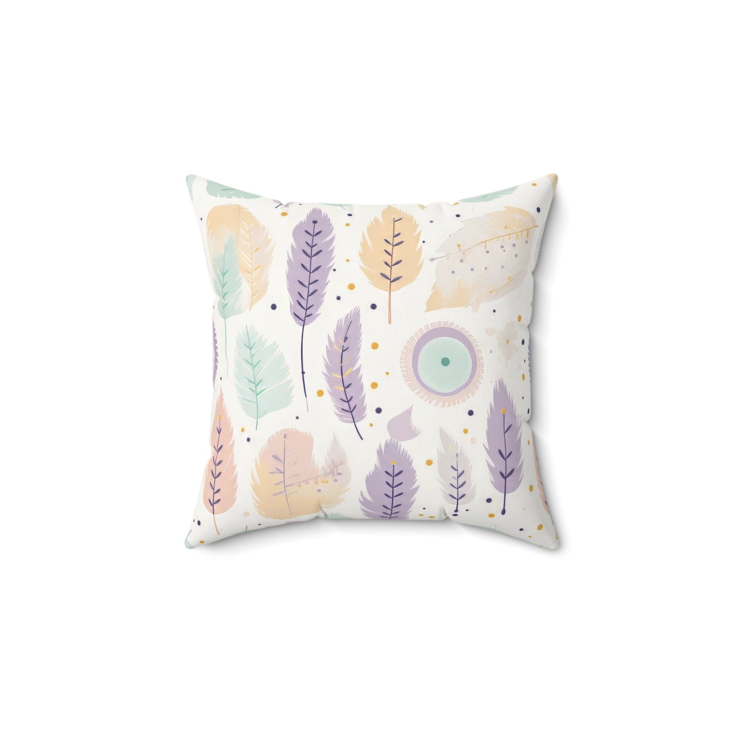 Whimsical Leaf Pattern Throw Pillow
