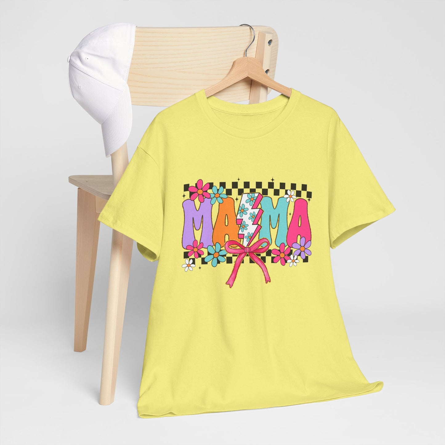 Colorful 'Mama' Floral Unisex Heavy Cotton Tee