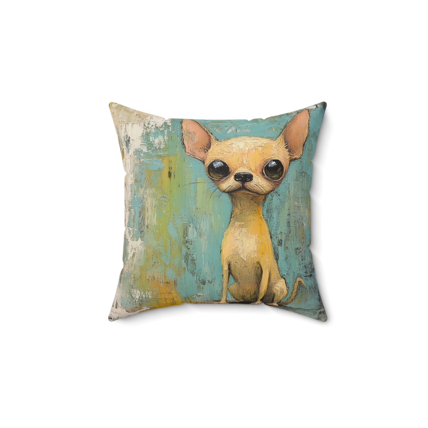 Cute Chihuahua & Paw Print Design Pillow