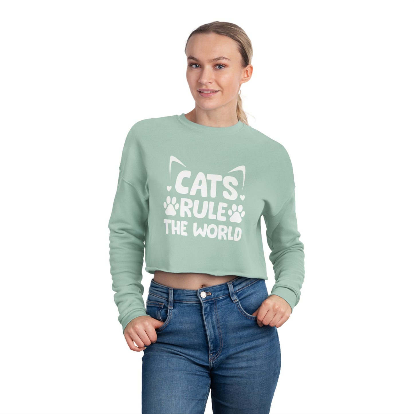 Cats Rule the World -Cropped Sweatshirt