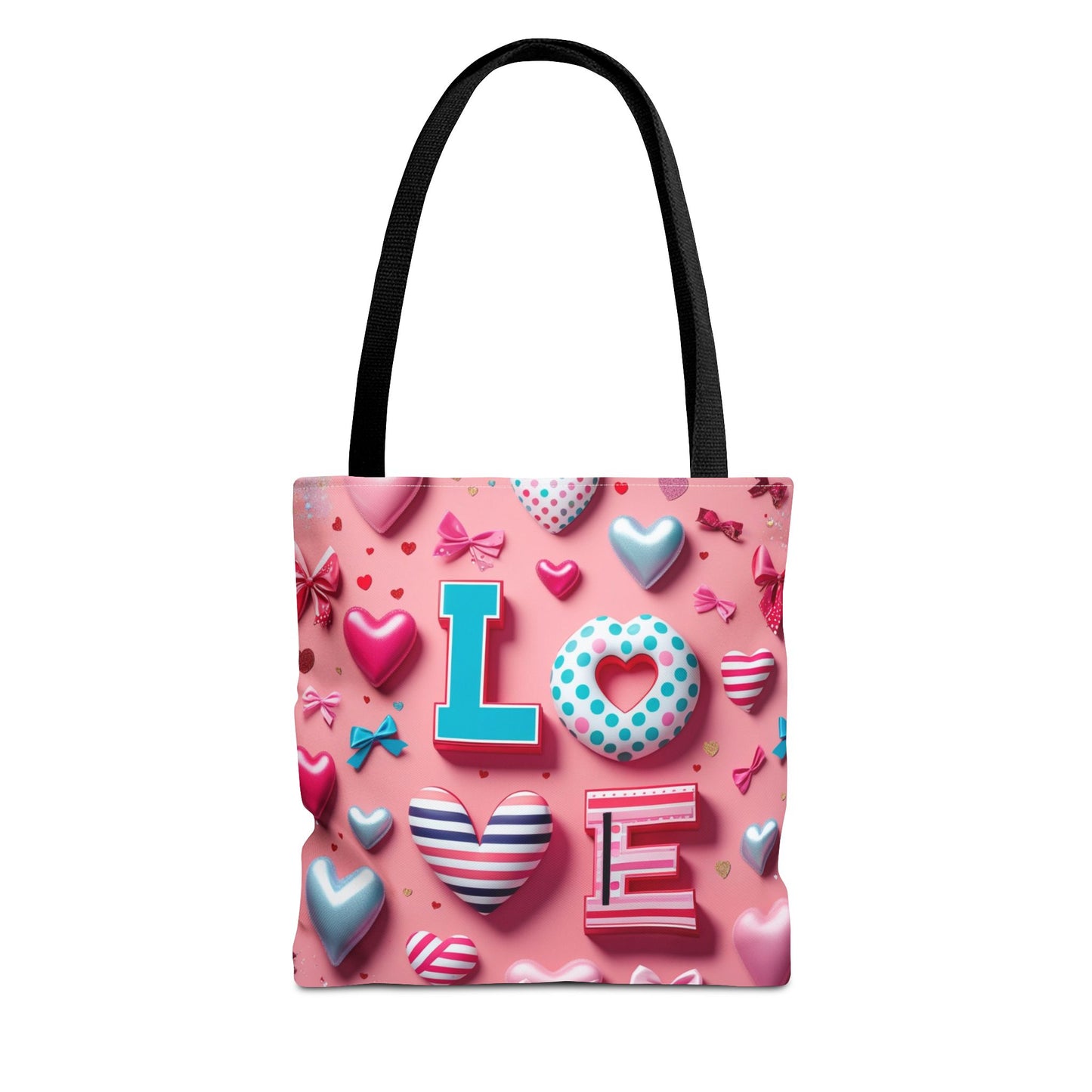 Colorful Love Hearts Tote Bag