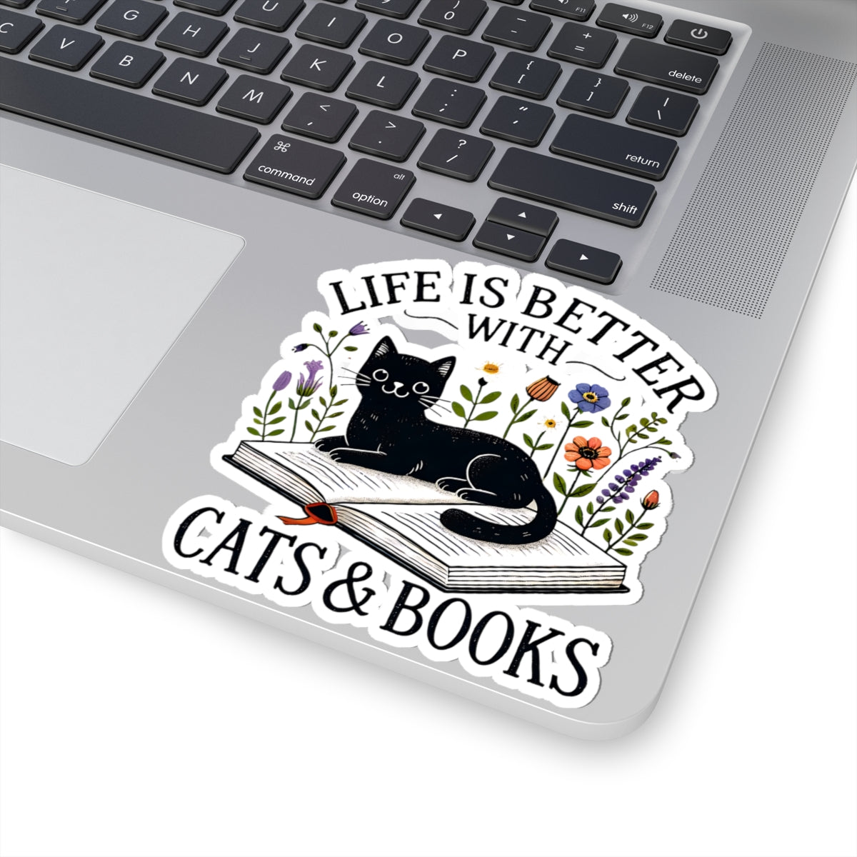 Life is Better with Cats & Books Cut Stickers