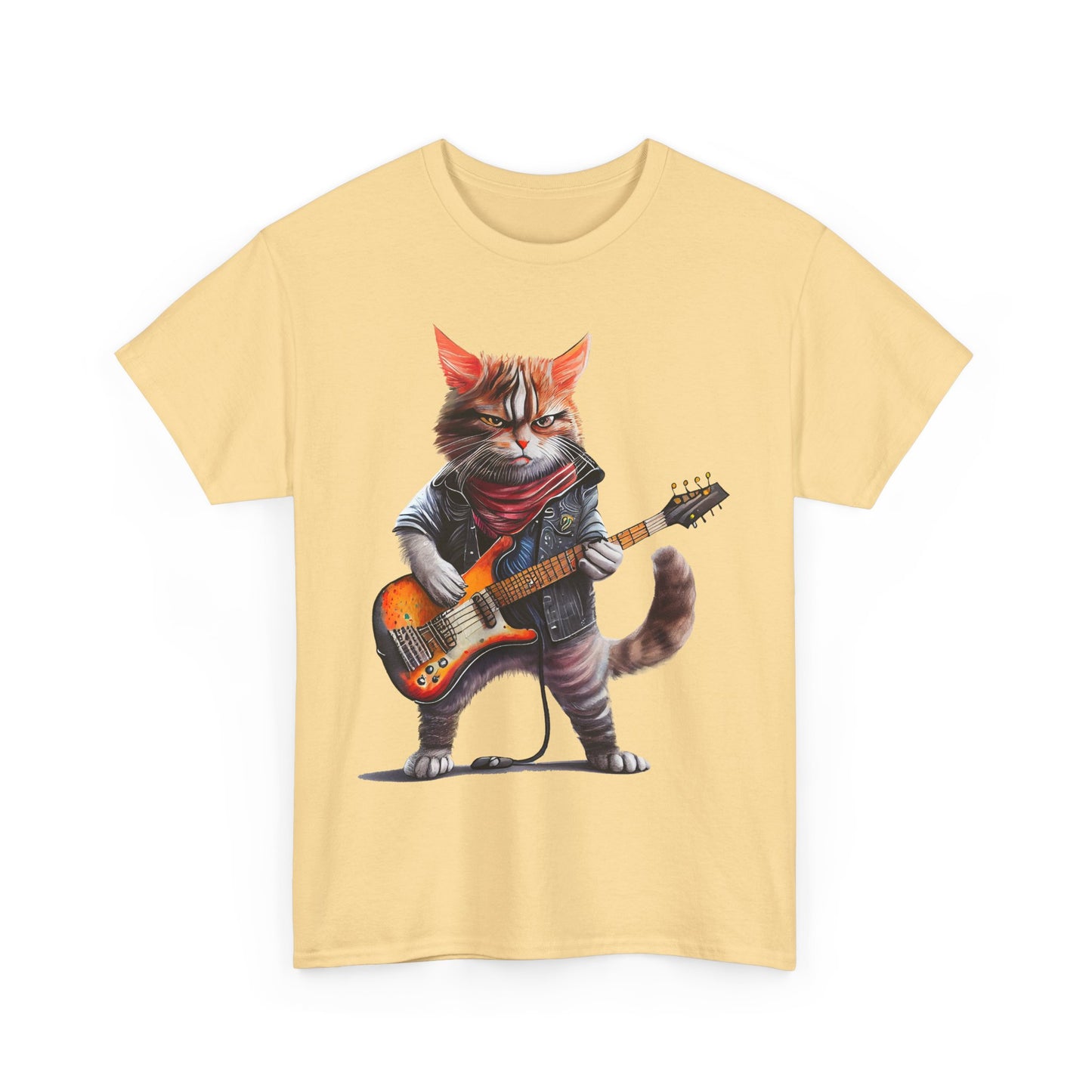 Rockstar Cat Unisex Heavy Cotton Tee