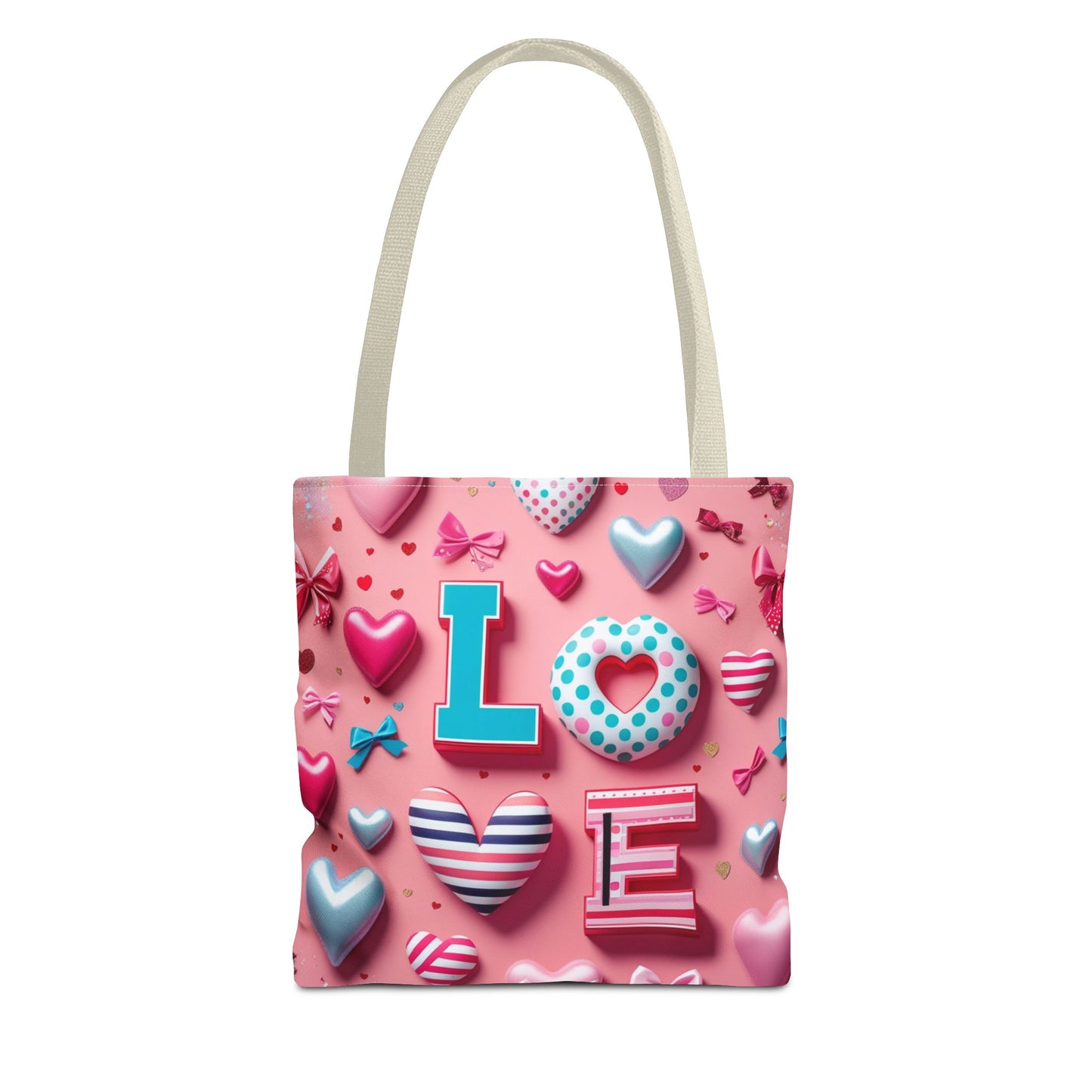 Colorful Love Hearts Tote Bag