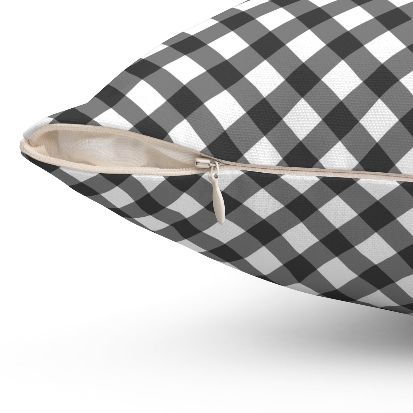 Black Heart Checkered Throw Pillow
