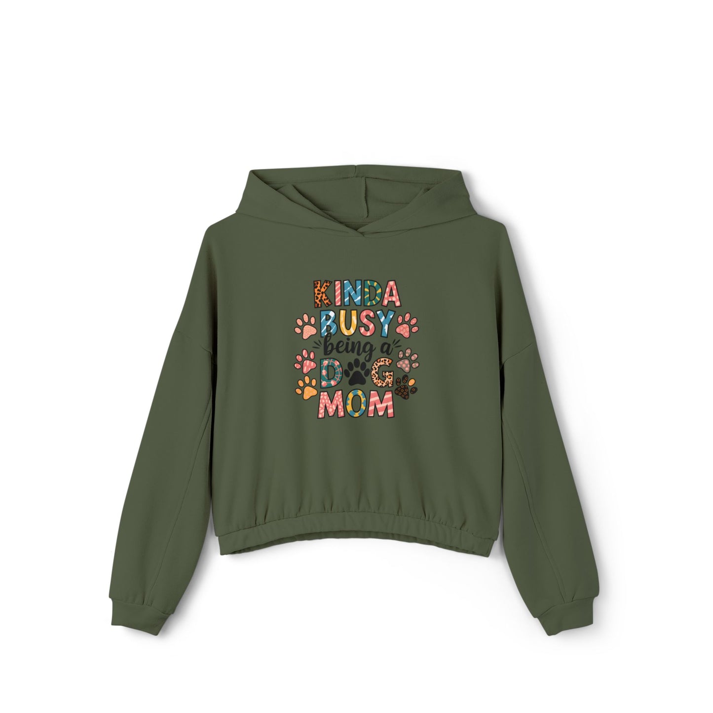 Dog Mom Cinched Bottom Hoodie for Dog Lovers