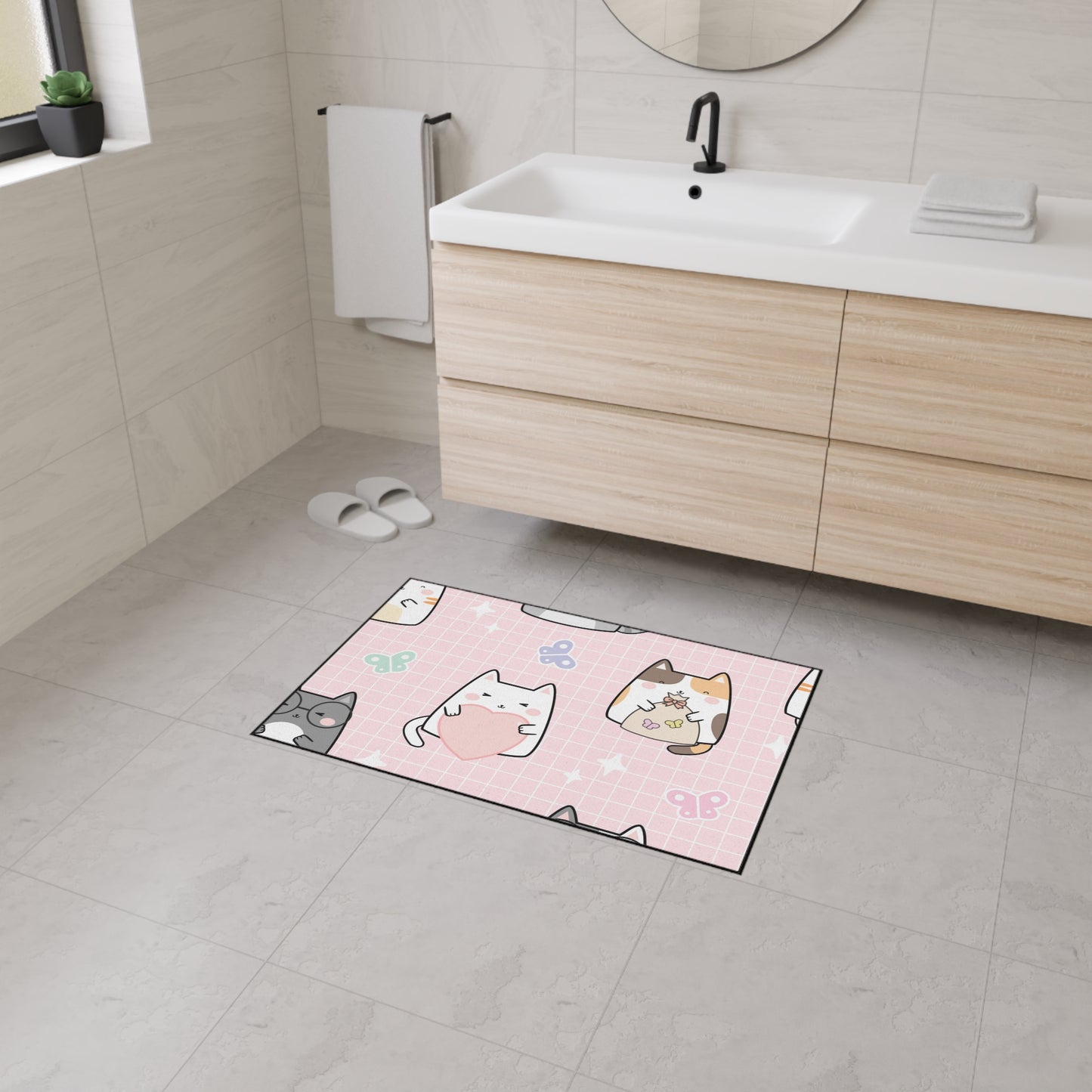 Cute Cat Pattern Heavy Duty Floor Mat