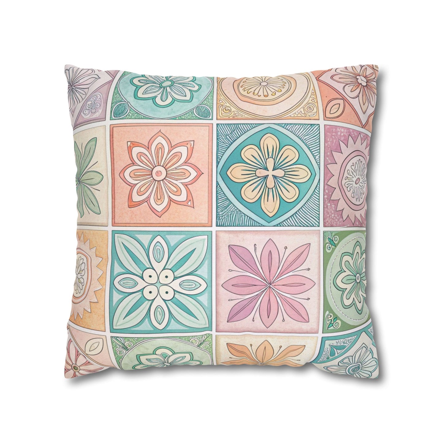 Boho Floral Pattern Pillowcase