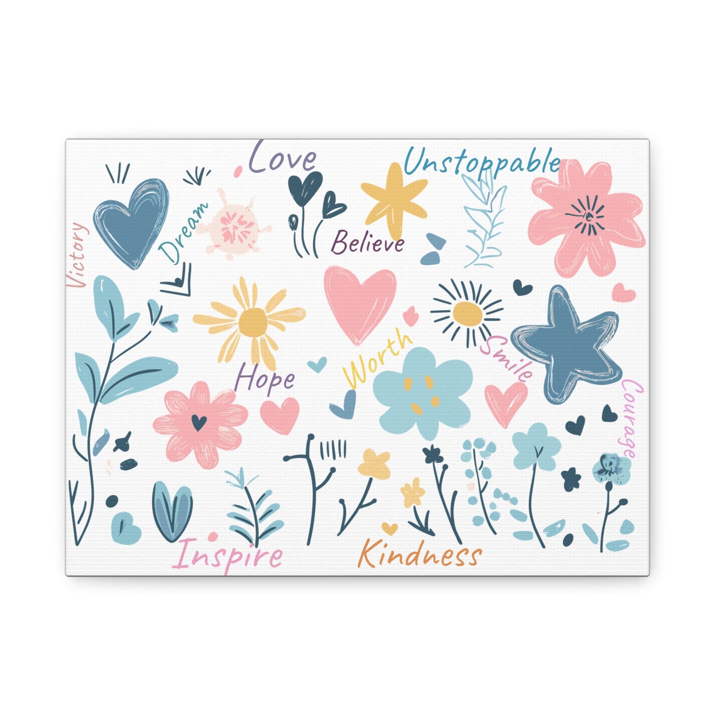 Motivational Floral Canvas Wall Art