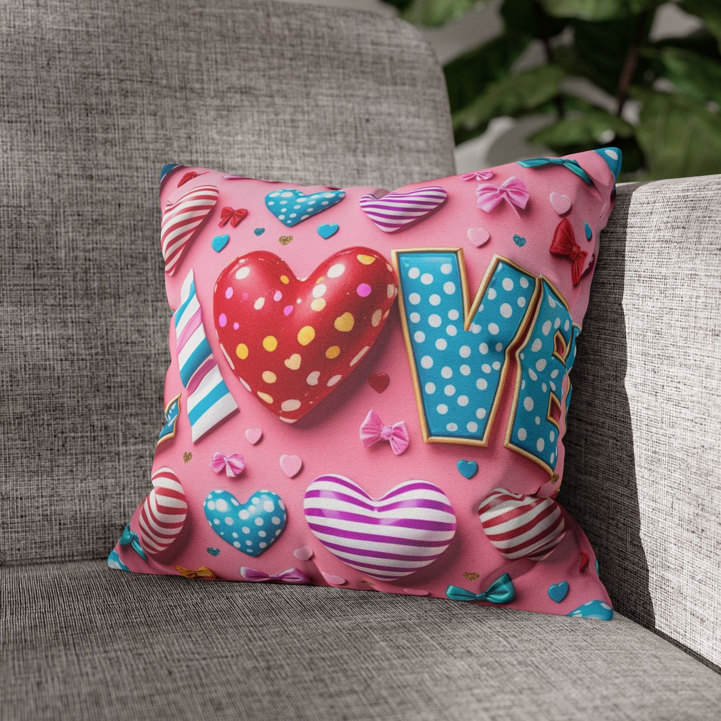 Colorful Love Heart Pillowcase