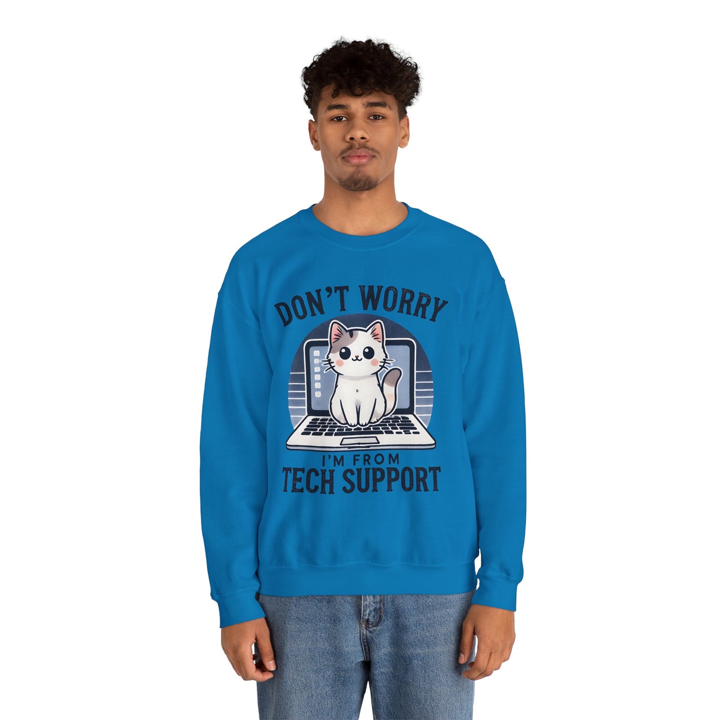 Cat Tech Support Crewneck Sweatshirt