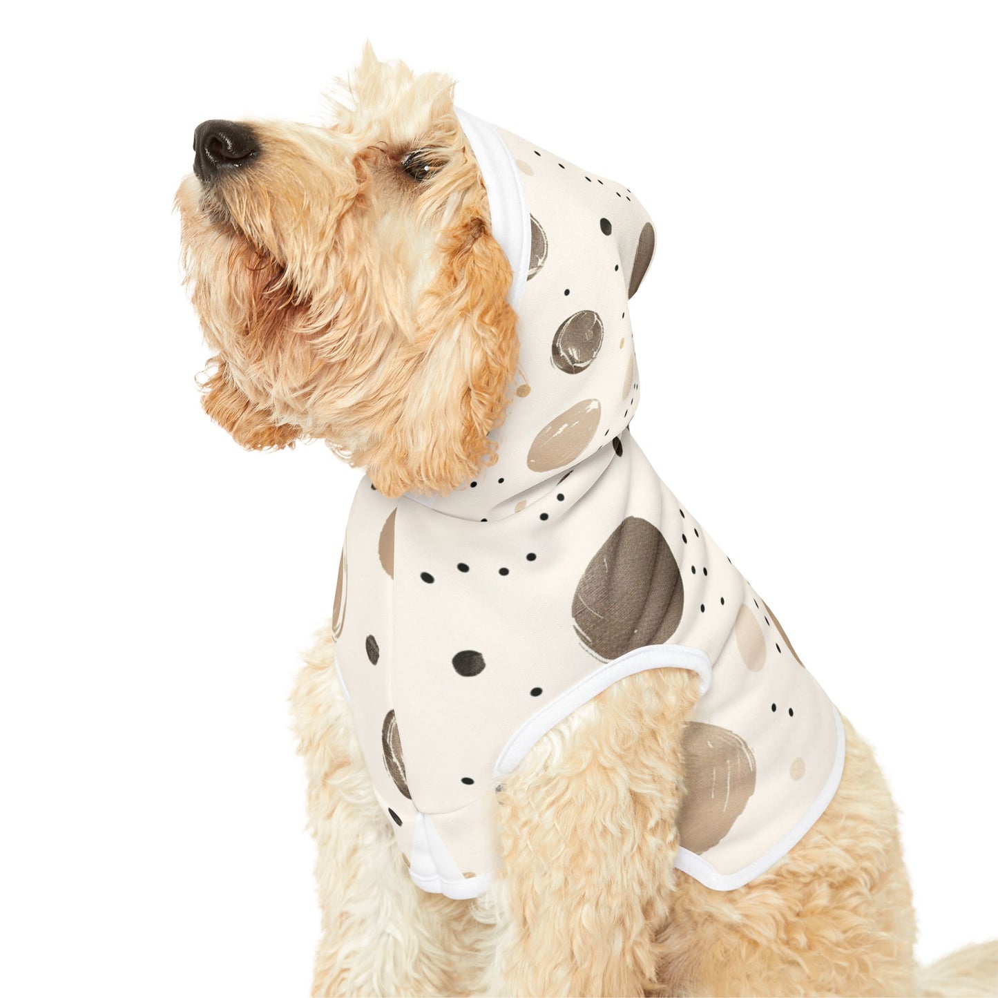 Stylish Pet Hoodie with Abstract Polka Dot Design