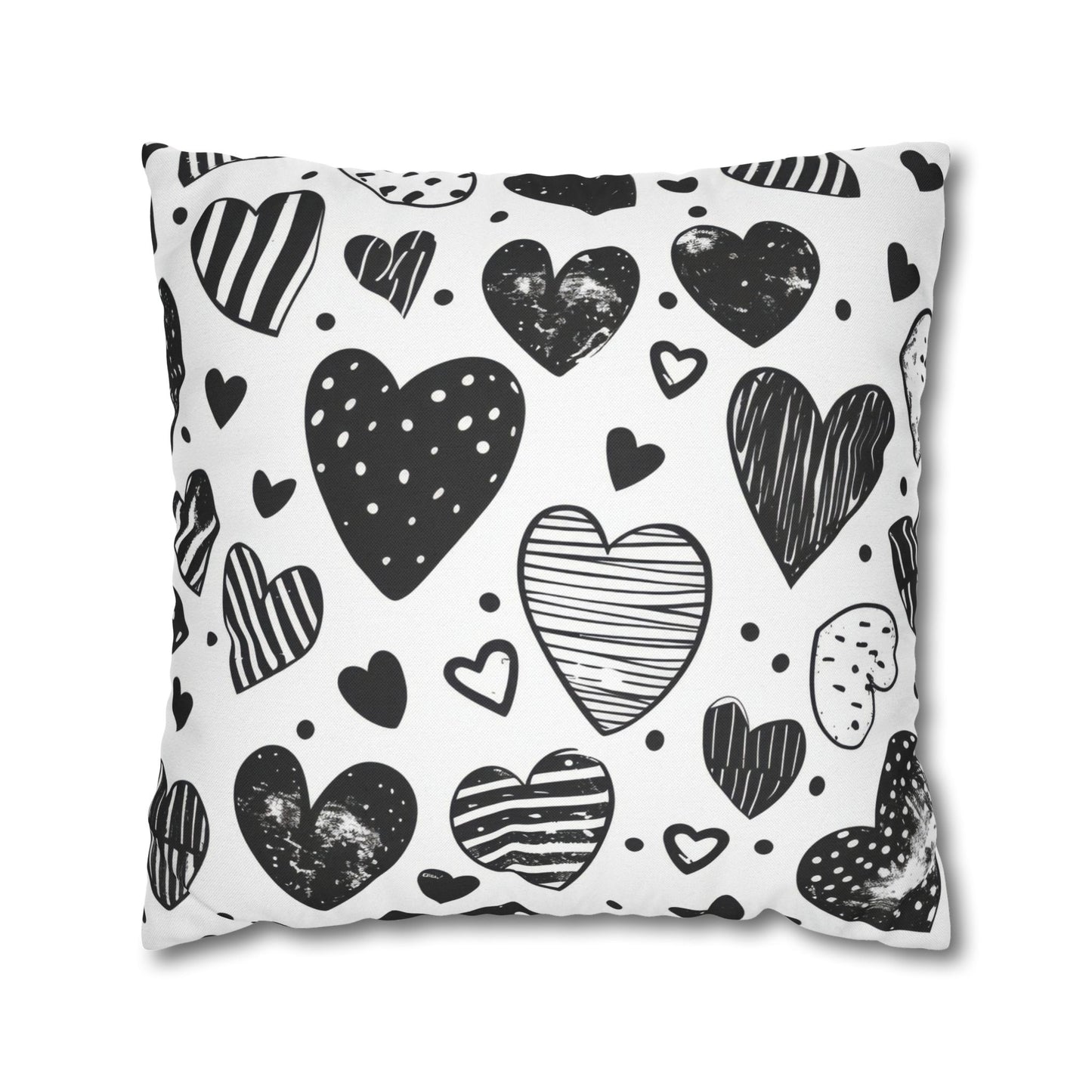 Black and White Heart Pattern Pillowcase