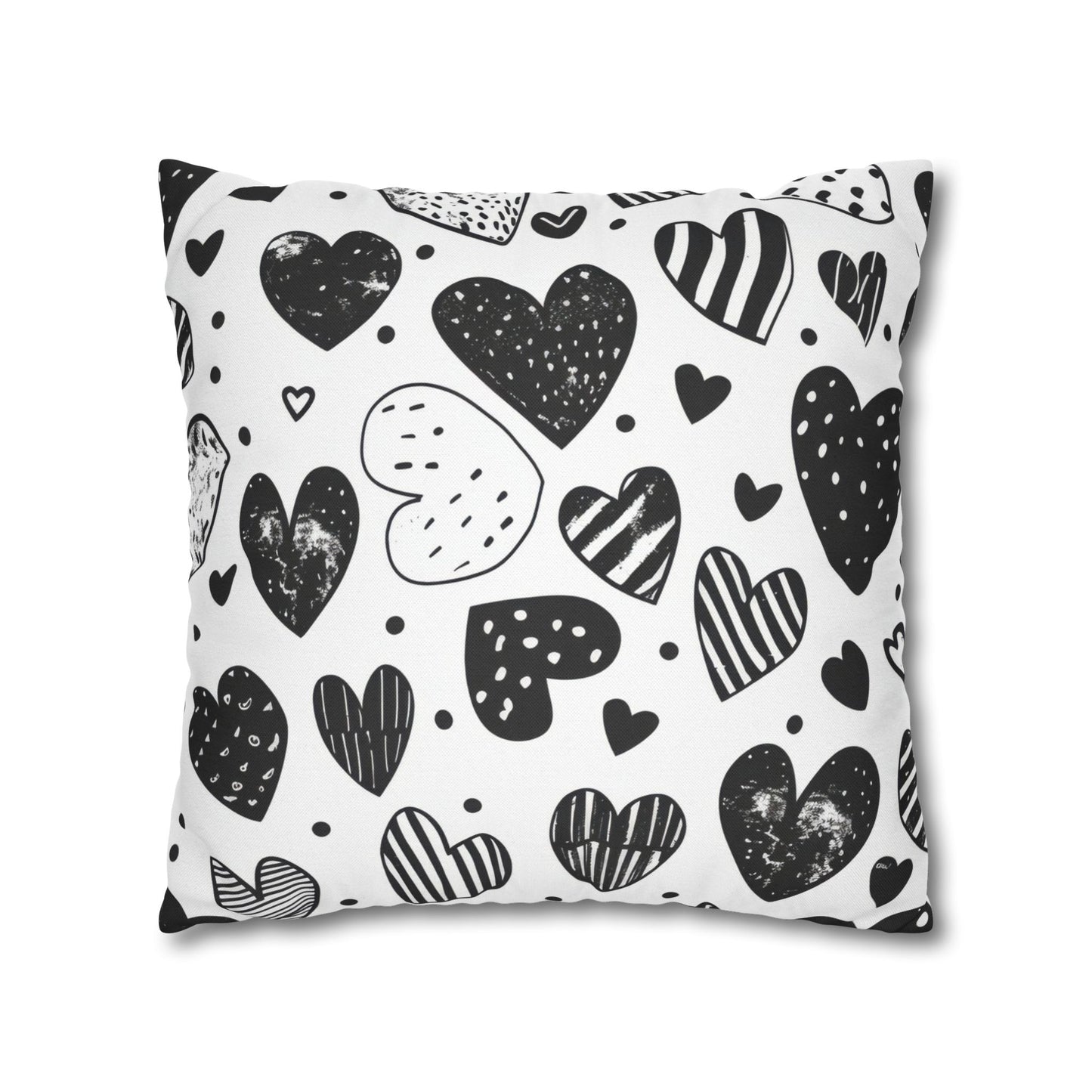 Black and White Heart Pattern Pillowcase