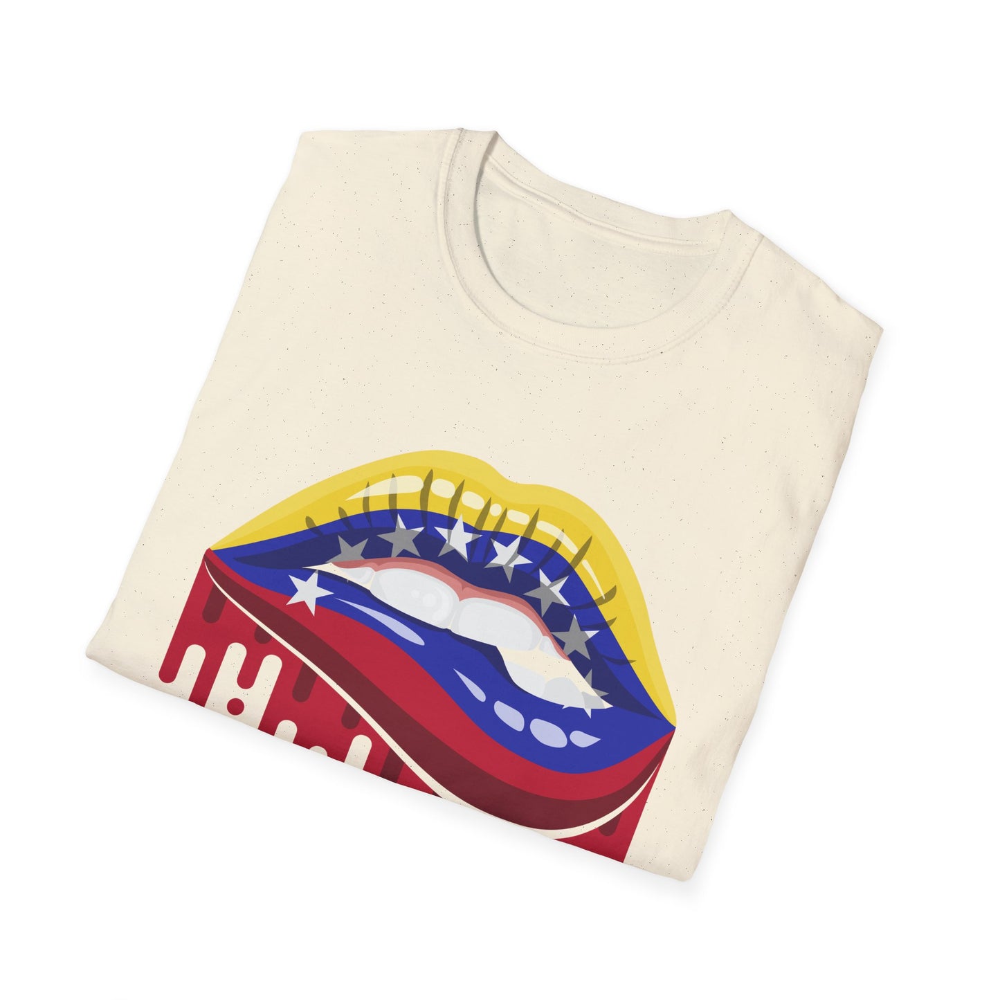 Venezuelan Pride Design with Dripping Paint-Unisex Softstyle T-Shirt