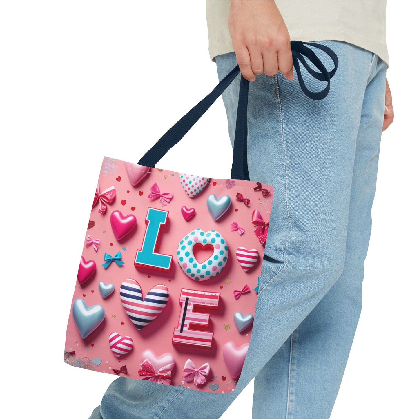 Colorful Love Hearts Tote Bag