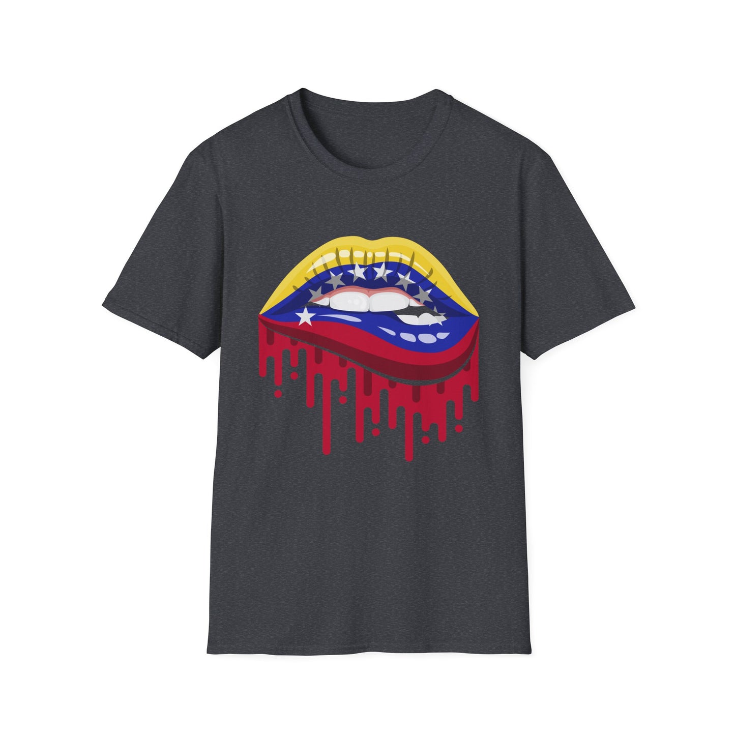 Venezuelan Pride Design with Dripping Paint-Unisex Softstyle T-Shirt