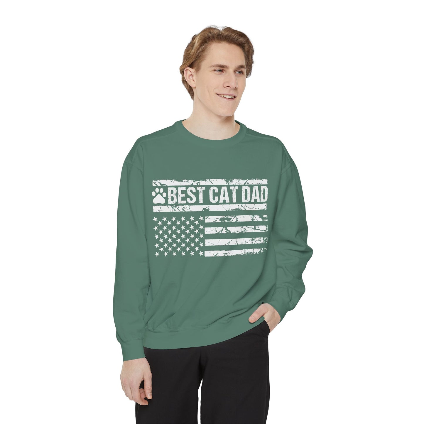 Best Cat Dad Unisex Garment-Dyed Sweatshirt
