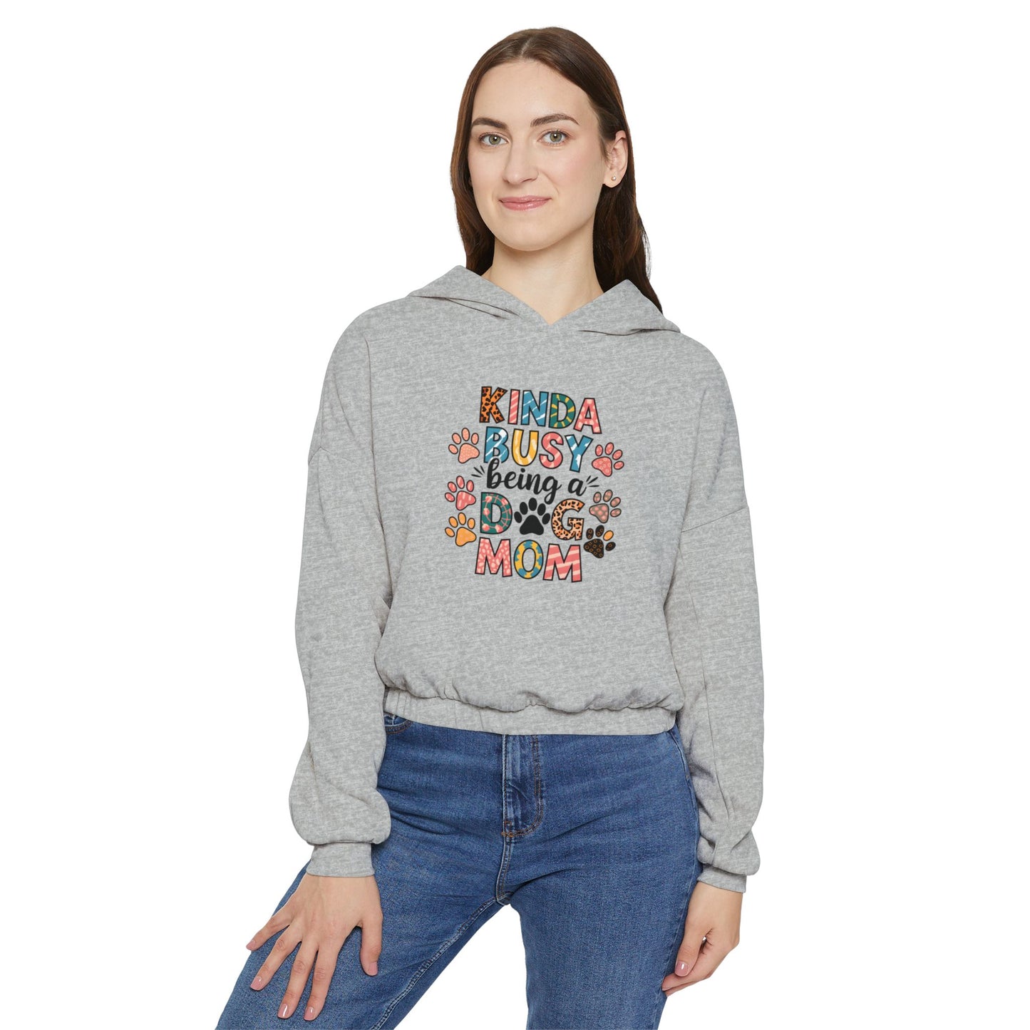 Dog Mom Cinched Bottom Hoodie for Dog Lovers